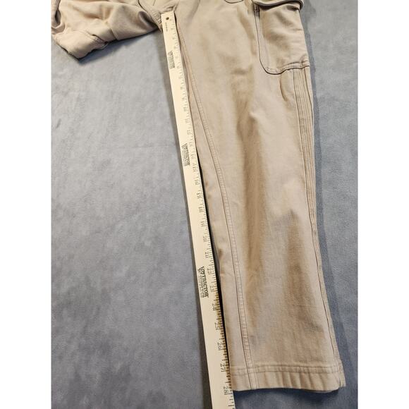 Athleta Farallon Cargo Crop Pants Womens Size 4 Tall Beige Drawstring Comfort - Picture 9 of 11